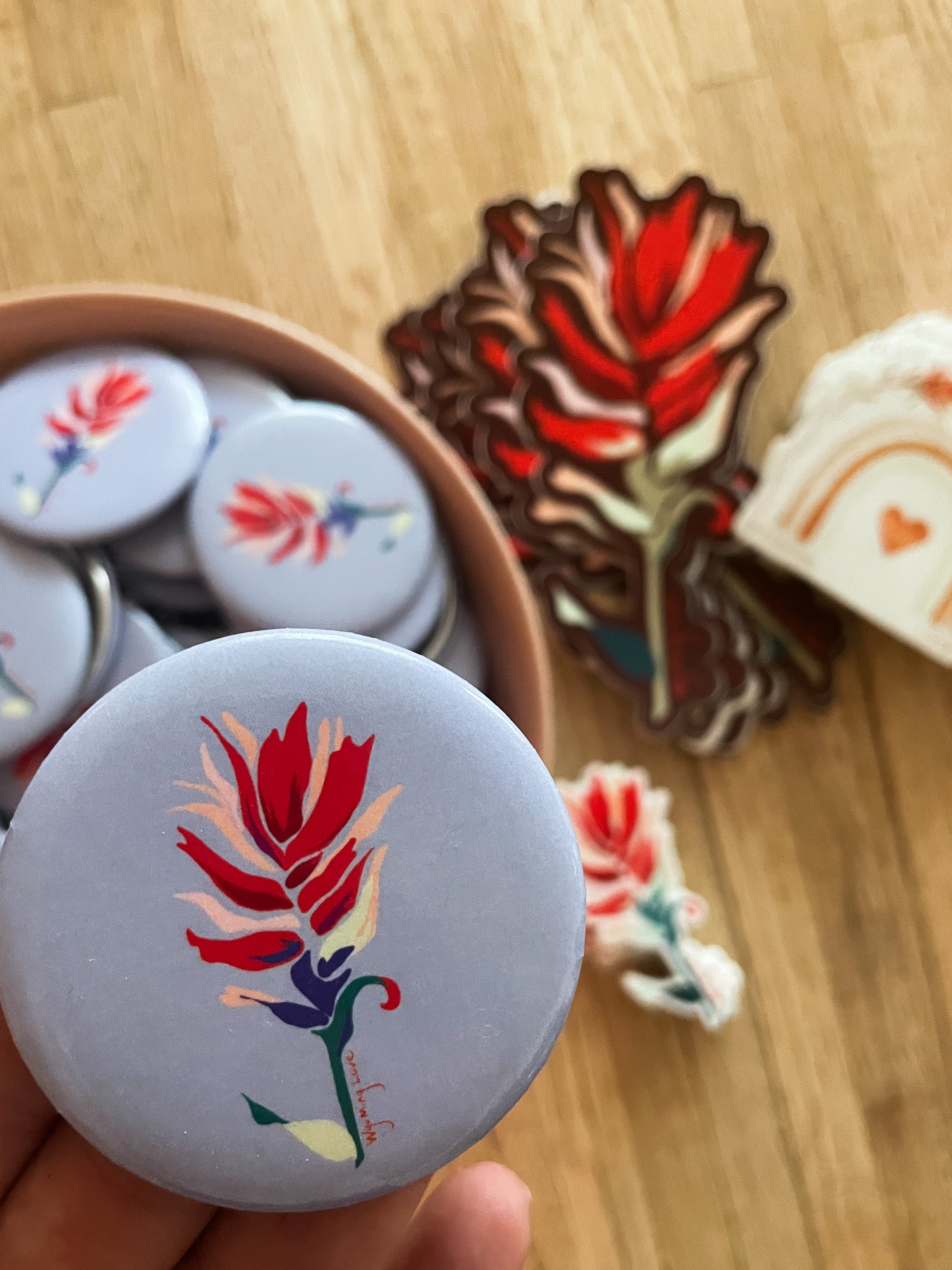 Indian Paintbrush Button Pin