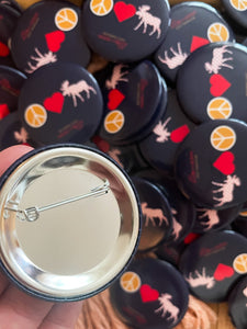 Peace Love Moose Button Pin