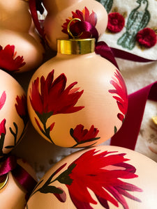 Hand Painted Indian Paintbrush Ornament - Apricot
