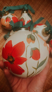 Hand Painted Ceramic Ornament - Poppy