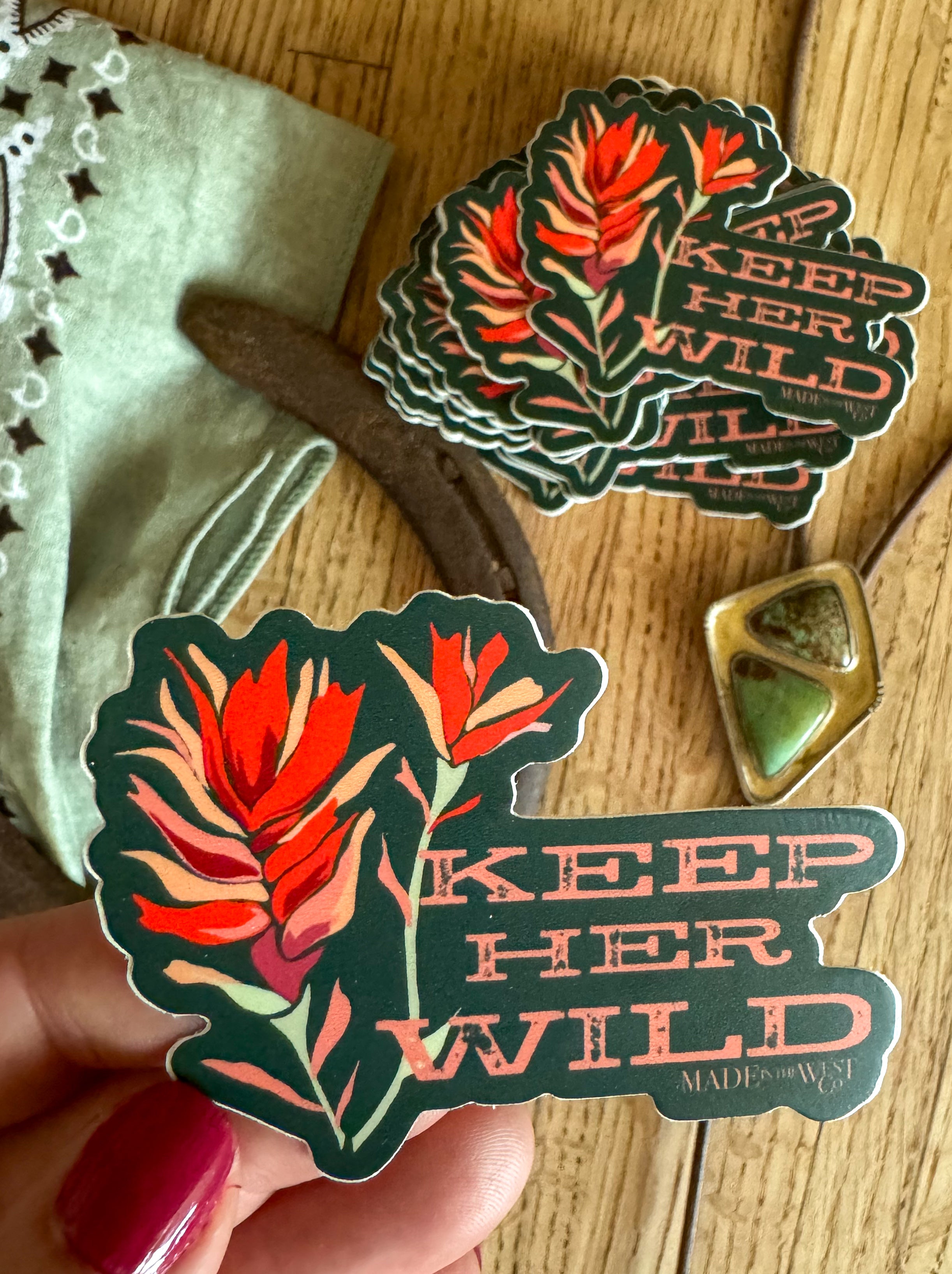 Keep Her Wild Indian Paintbrush Sticker