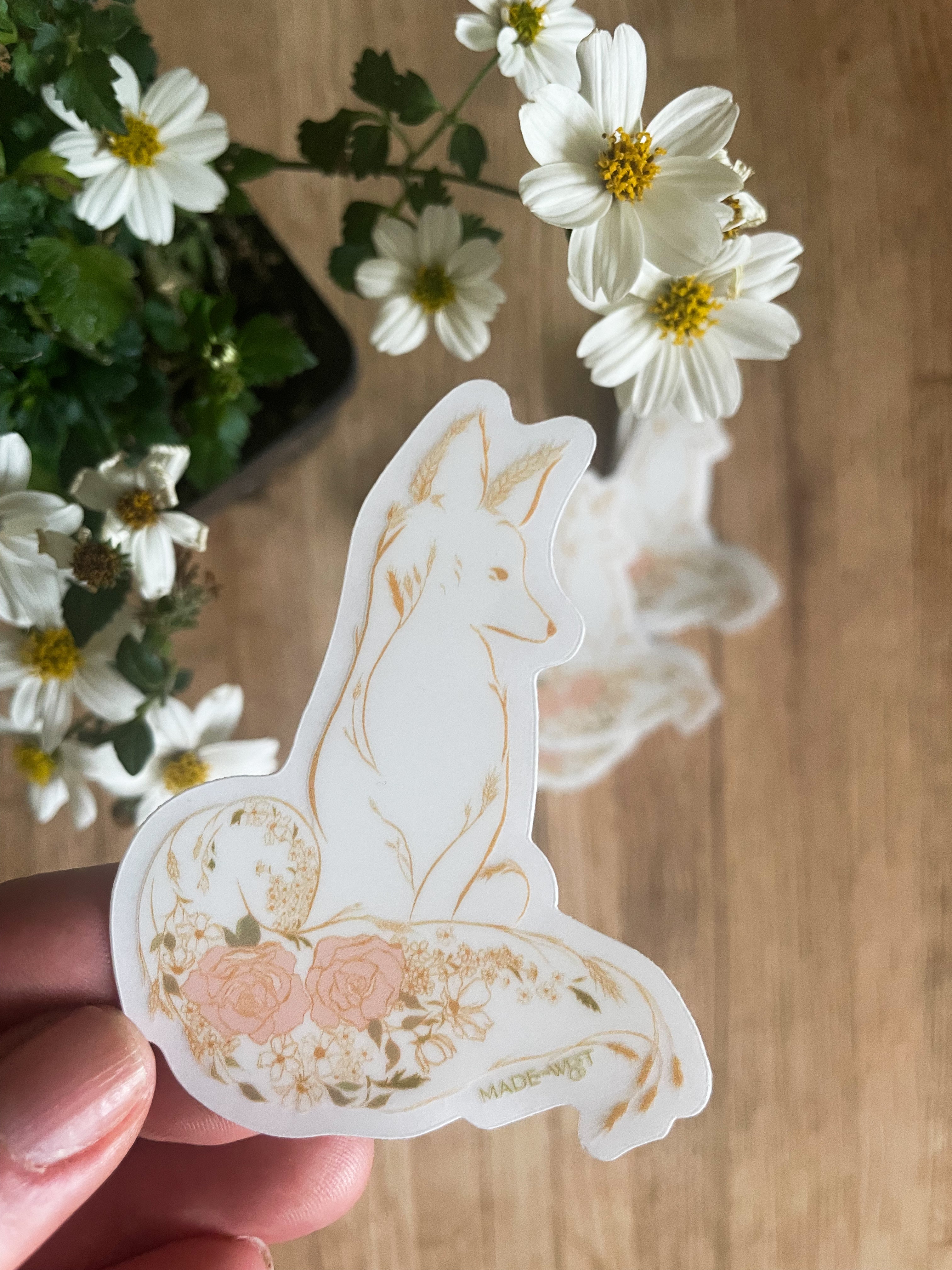 Floral Fox Sticker