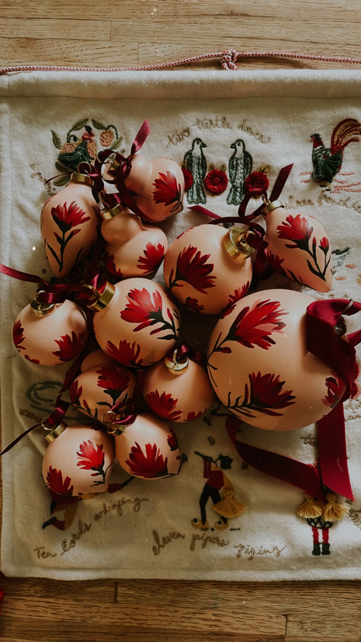 Hand Painted Indian Paintbrush Ornament - Apricot