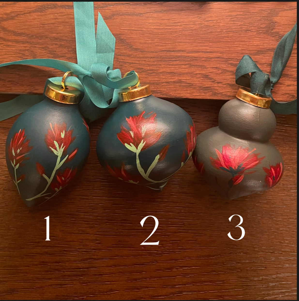 Hand Painted Indian Paintbrush Ornament - Apricot