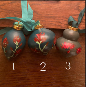 Hand Painted Indian Paintbrush Ornament - Apricot