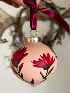 Hand Painted Indian Paintbrush Ornament - Apricot