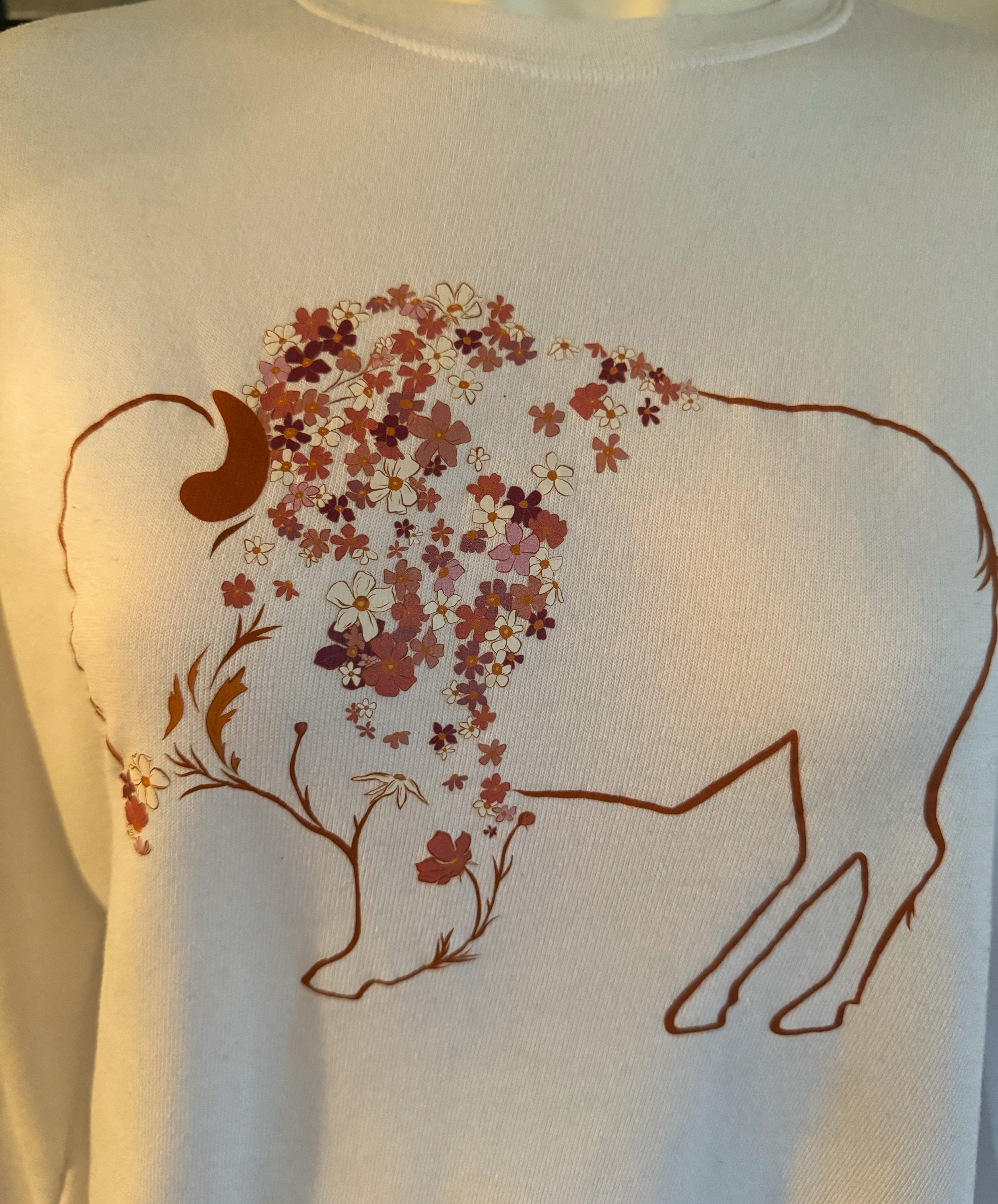 Daisy Bison Drop Shoulder Crew Sweatshirt
