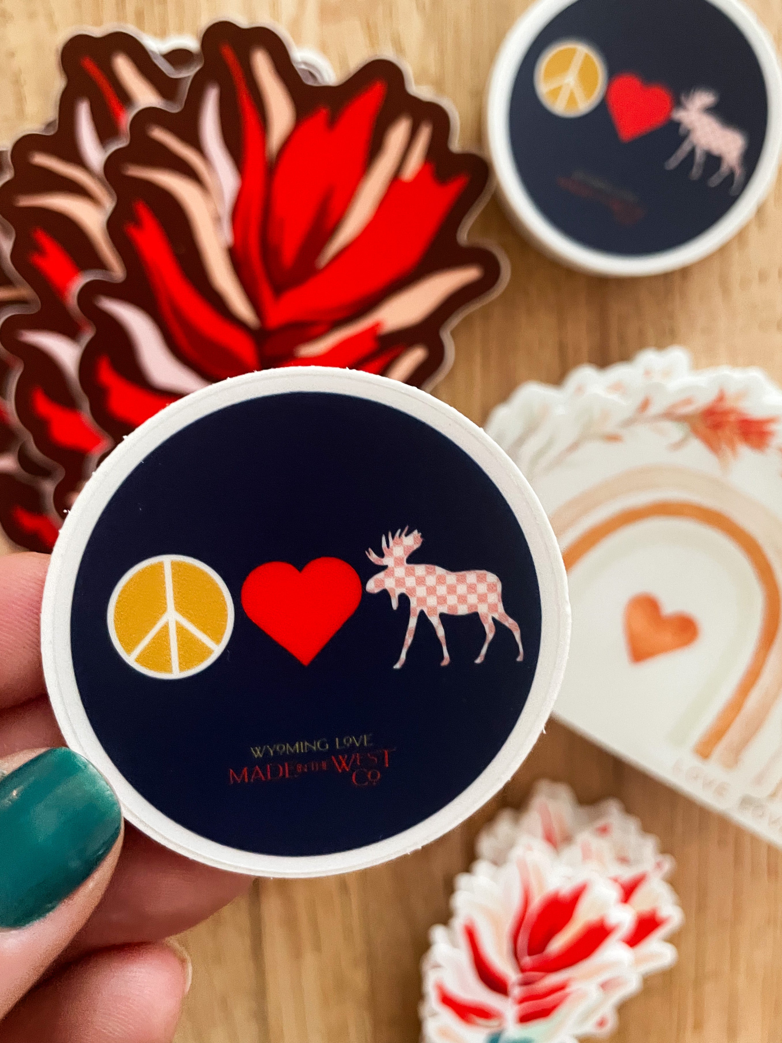 Peace Love Moose Sticker