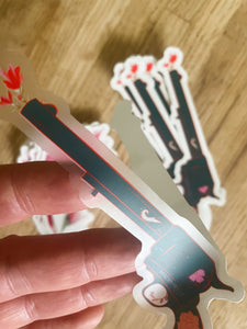 Floral Adorned Pistol Sticker