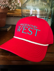 Made in the West Red and Turquoise Trucker