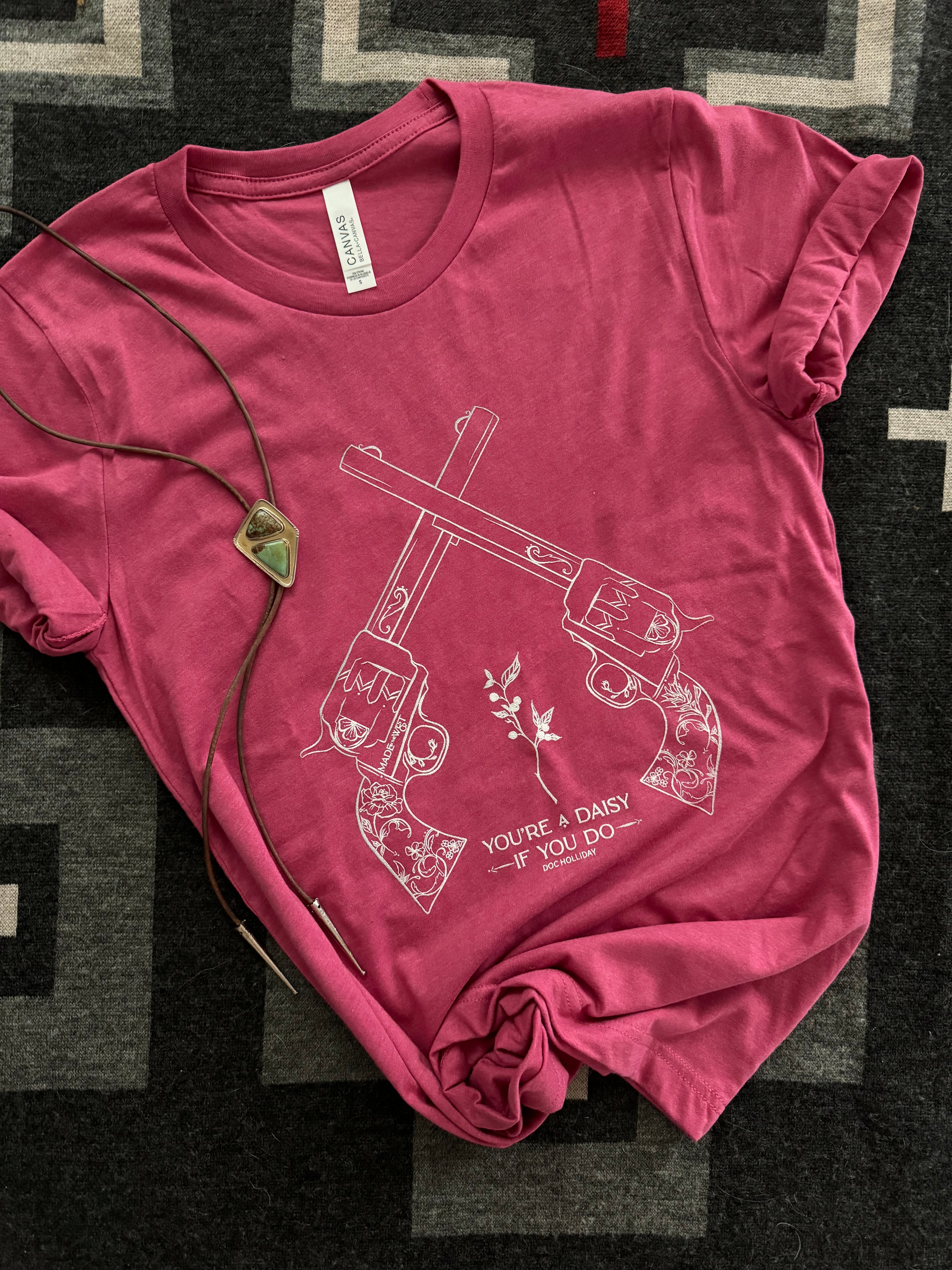 Double Pistol Tee - Raspberry