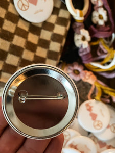 Peace Love Bison Button Pin