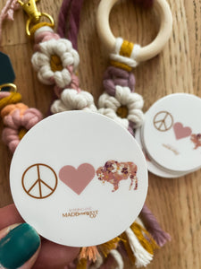Peace Love Bison Sticker