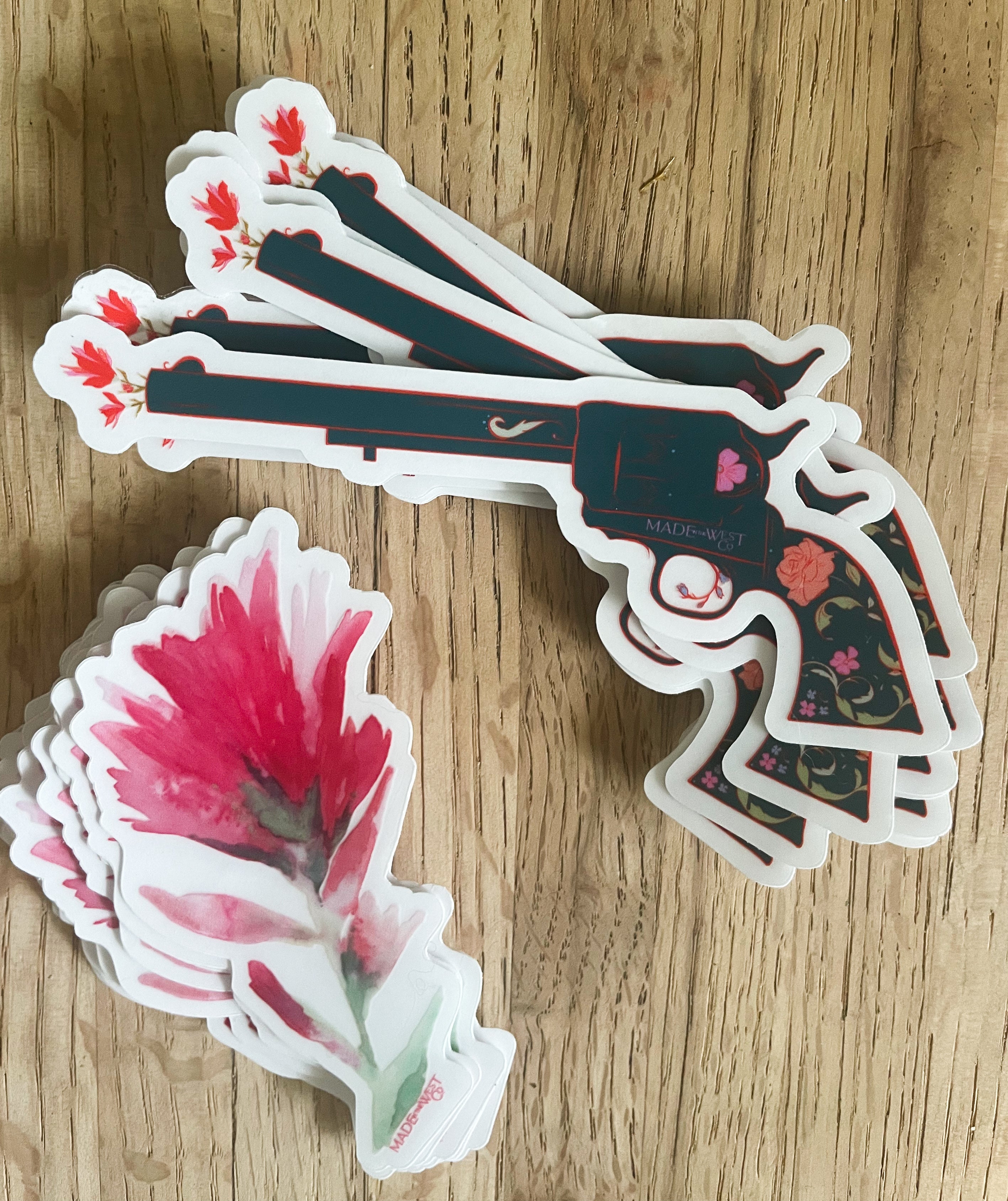 Floral Adorned Pistol Sticker