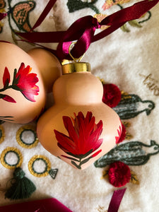 Hand Painted Indian Paintbrush Ornament - Apricot