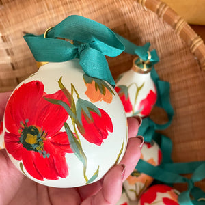 Hand Painted Ceramic Ornament - Poppy
