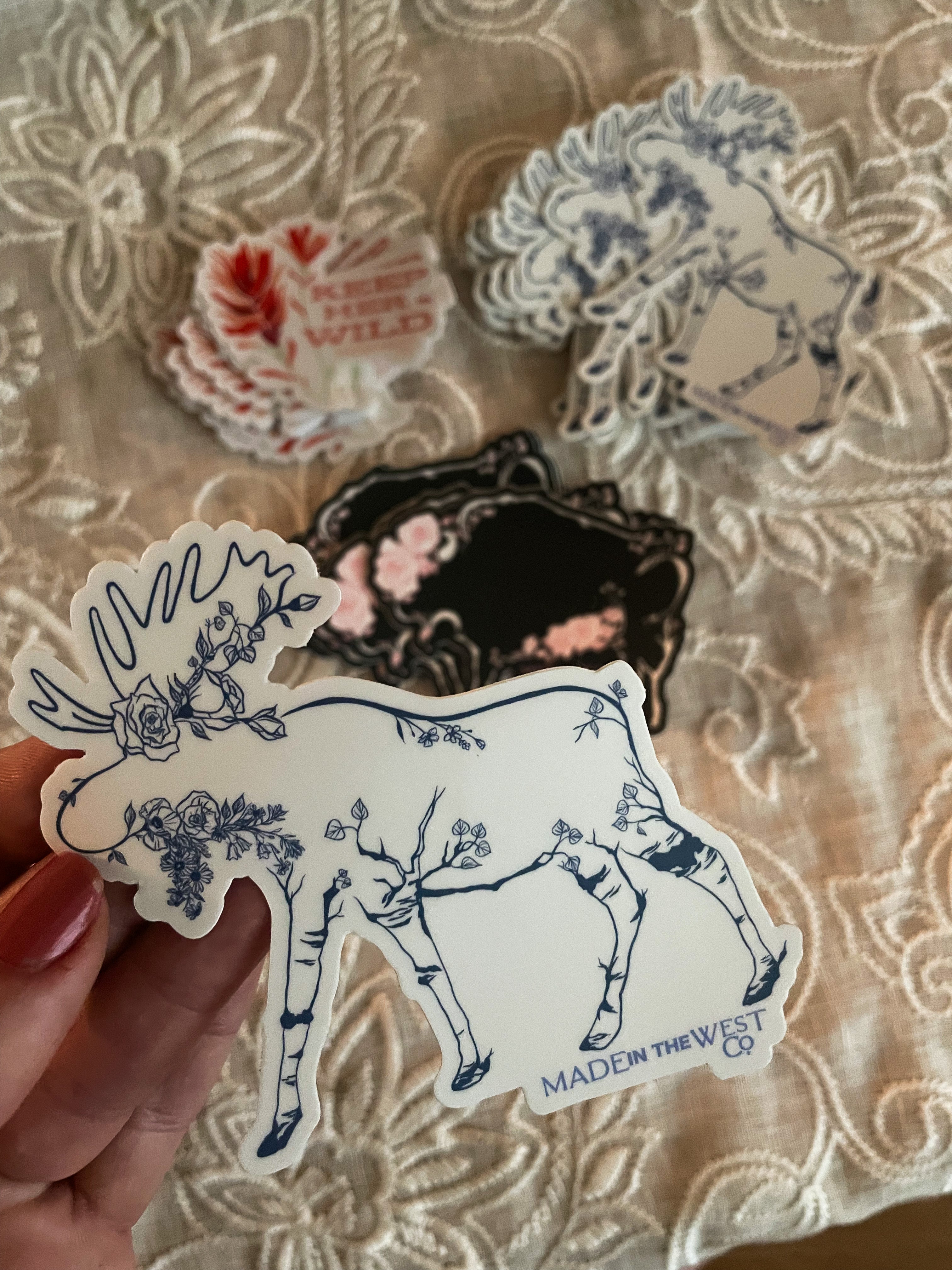 Wildflower Aspen Moose Sticker