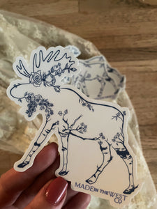 Wildflower Aspen Moose Sticker