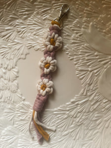 Daisy Chain Macrame Keychain