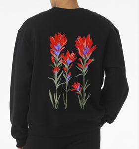 PRE-ORDER Hand Painted Indian Paintbrush Crew Neck Sweatshirt
