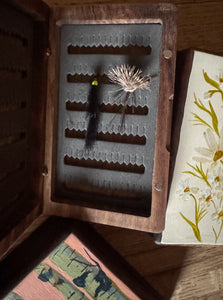 Hand Painted Walnut Fly Box