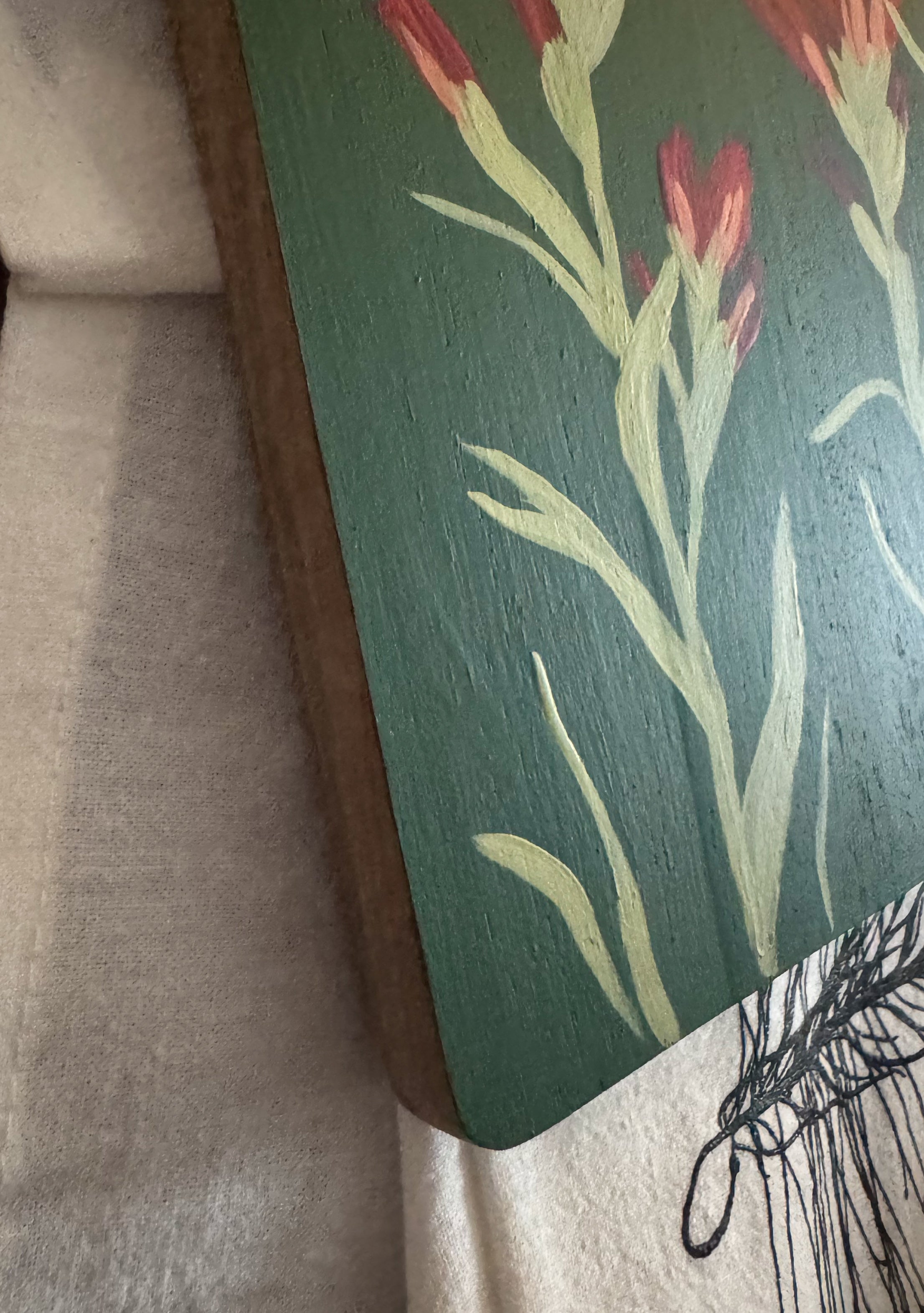 Indian Paintbrush Hand Painted Wood Board