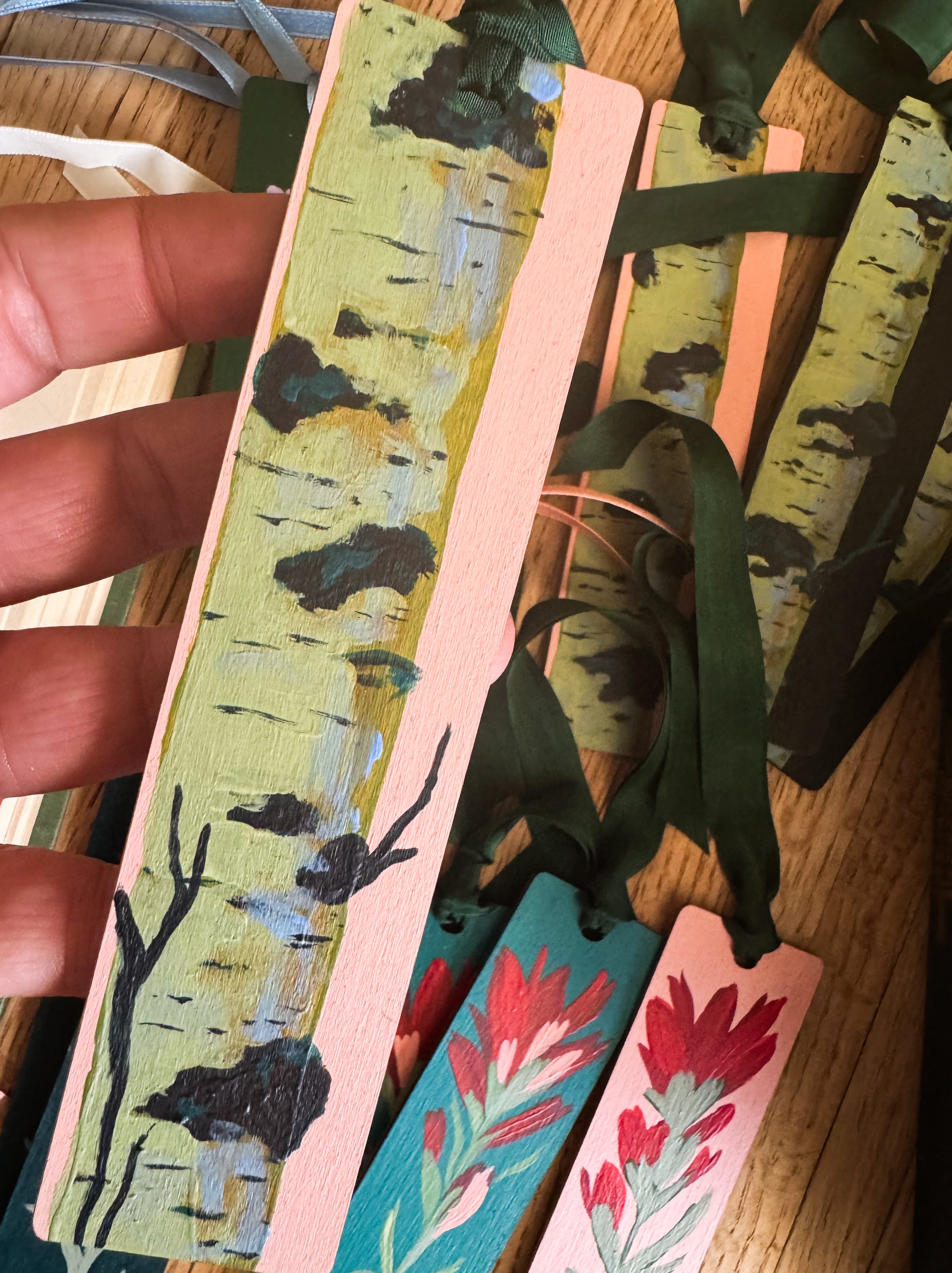 Hand Painted Wood Bookmarks