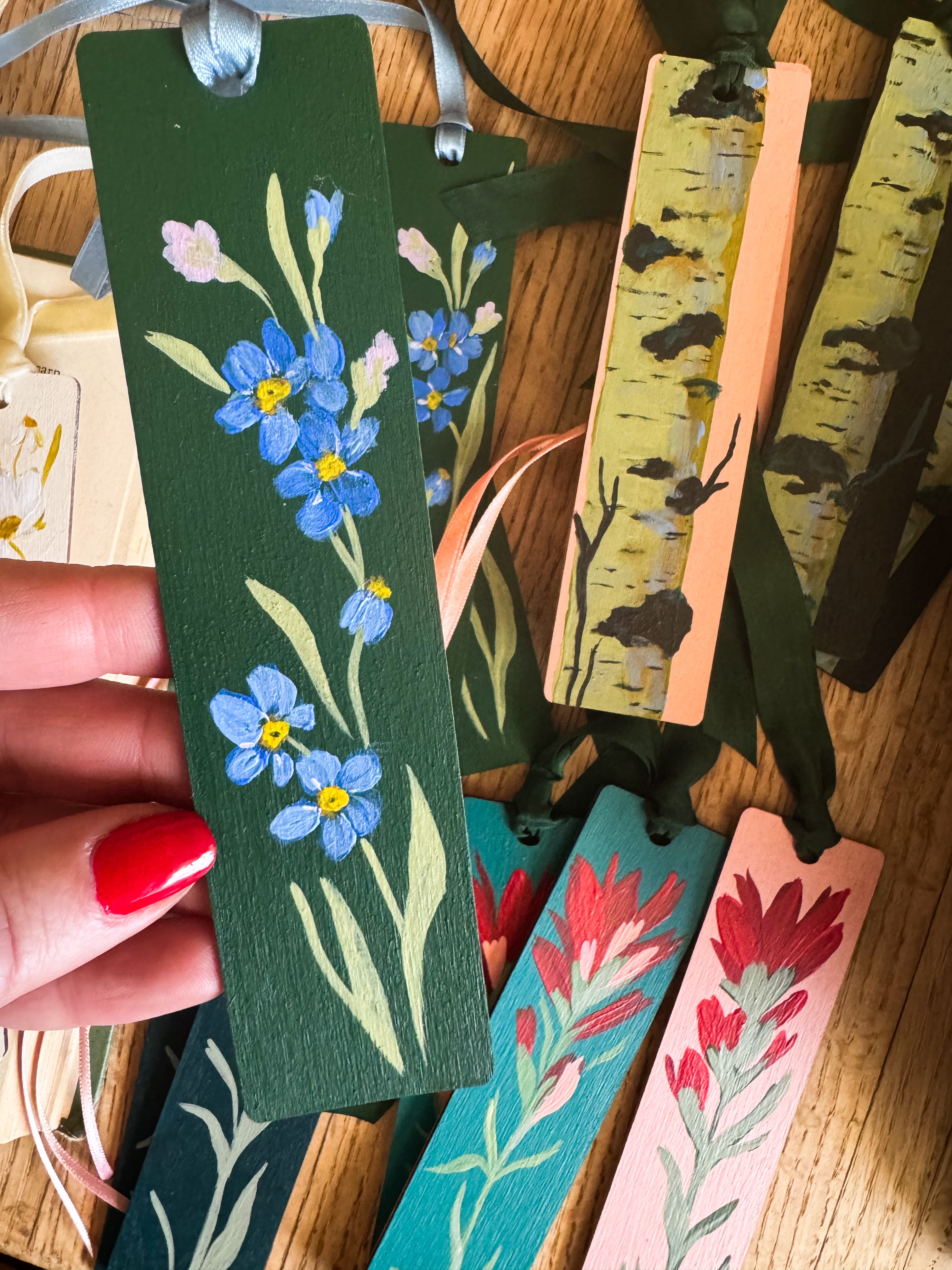 Hand Painted Wood Bookmarks