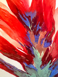 Original Large Indian Paintbrush Watercolor Pastel Painting