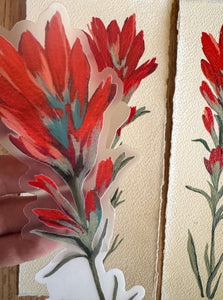 Hand Painted Indian Paintbrush Large Stickers