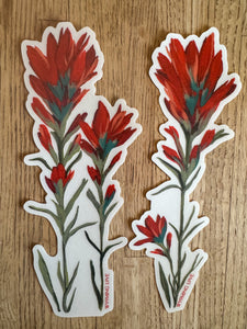 Hand Painted Indian Paintbrush Large Stickers