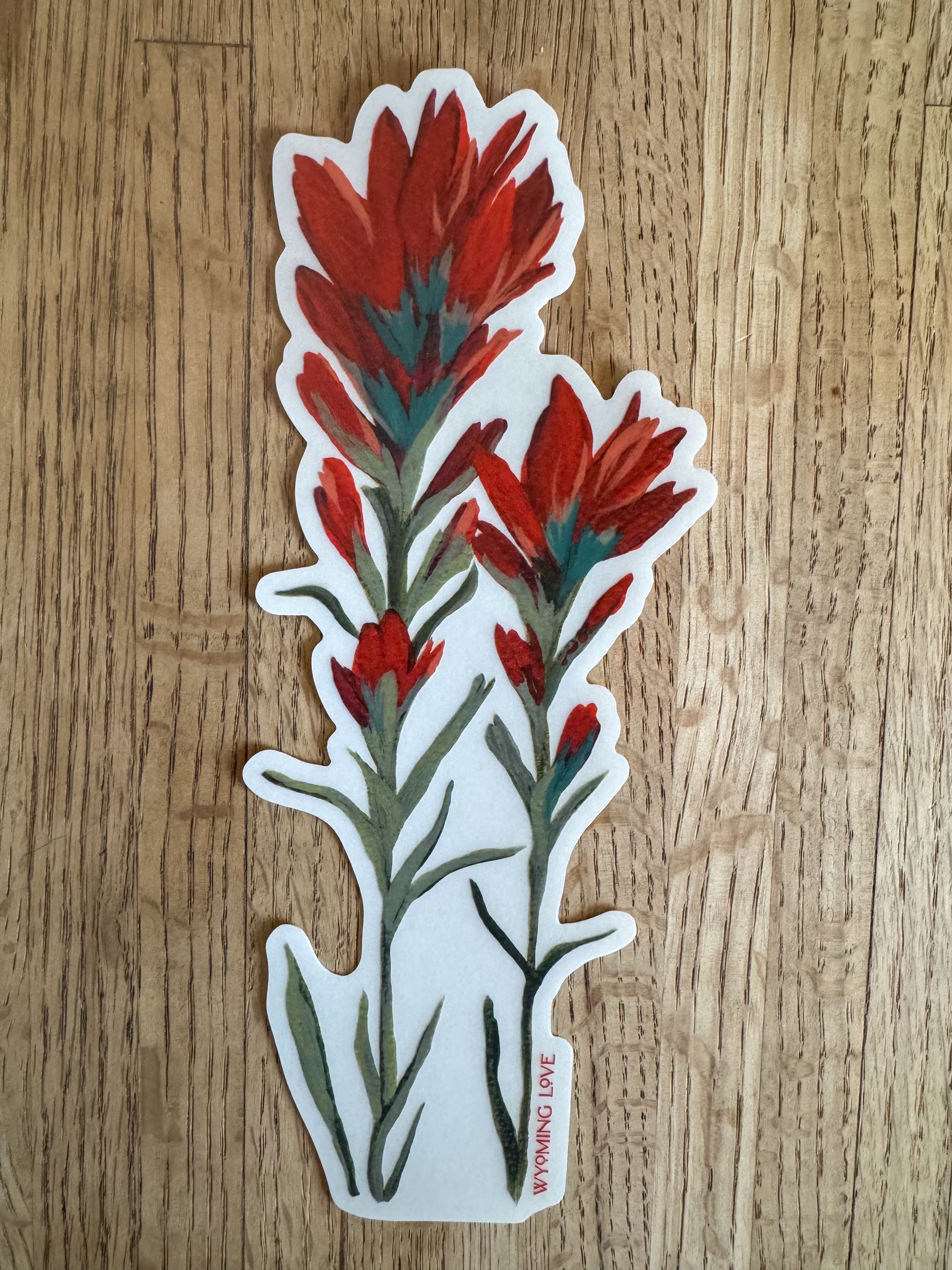 Hand Painted Indian Paintbrush Large Stickers