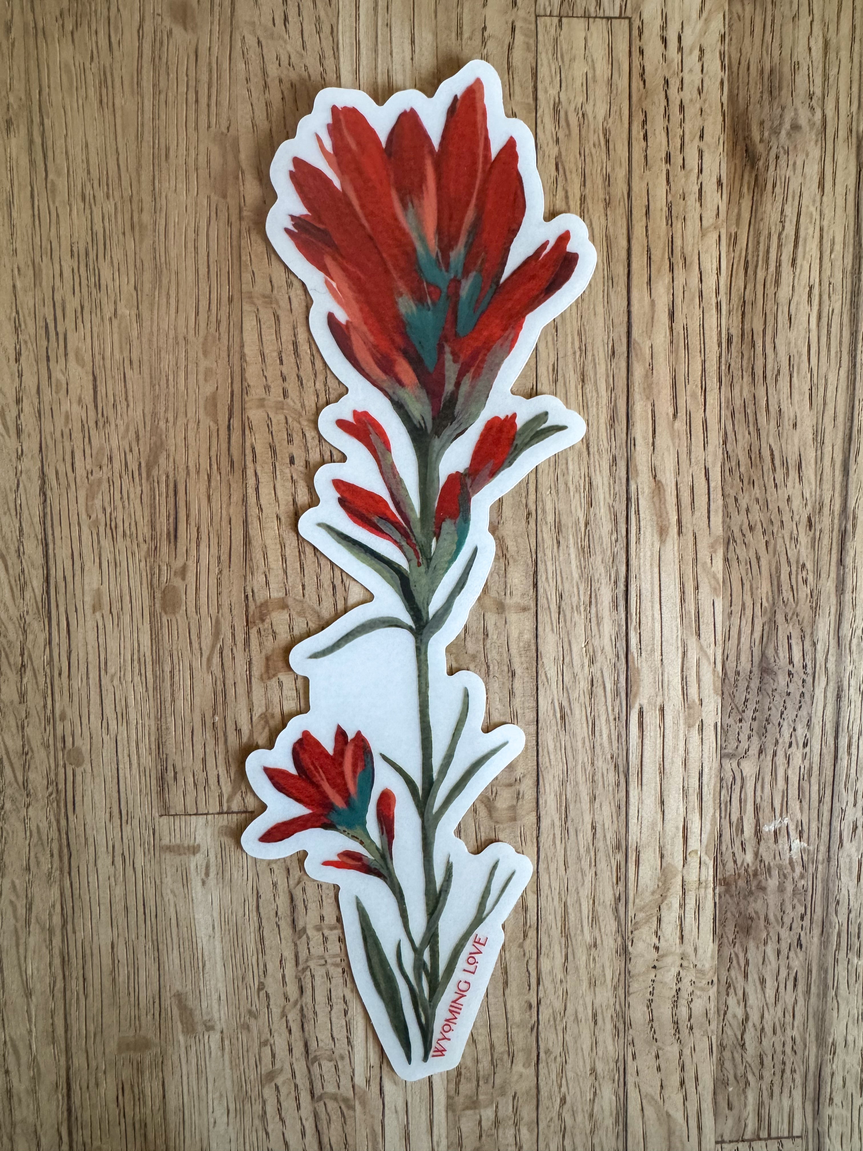 Hand Painted Indian Paintbrush Large Stickers