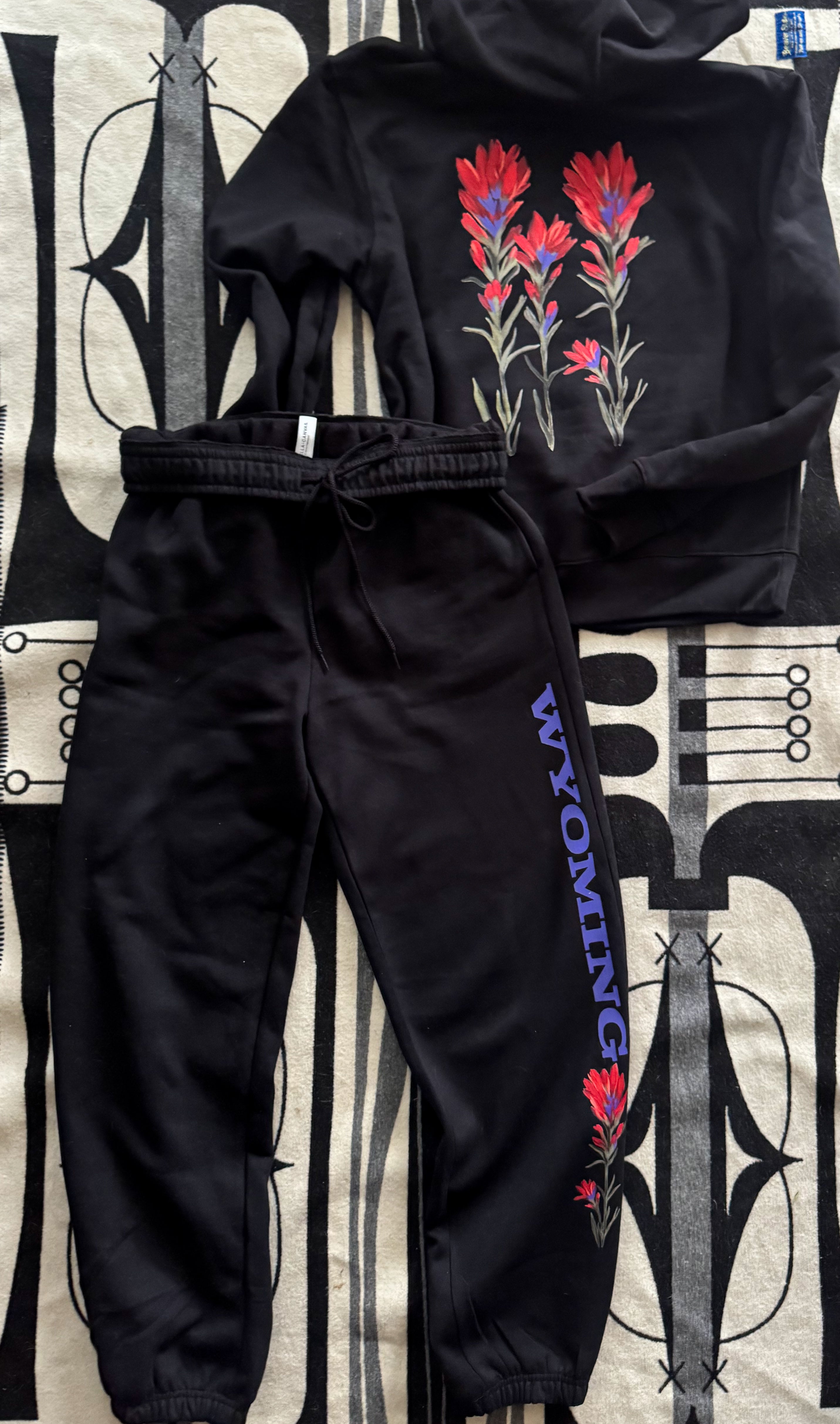 Hand Painted Indian Paintbrush Design Joggers