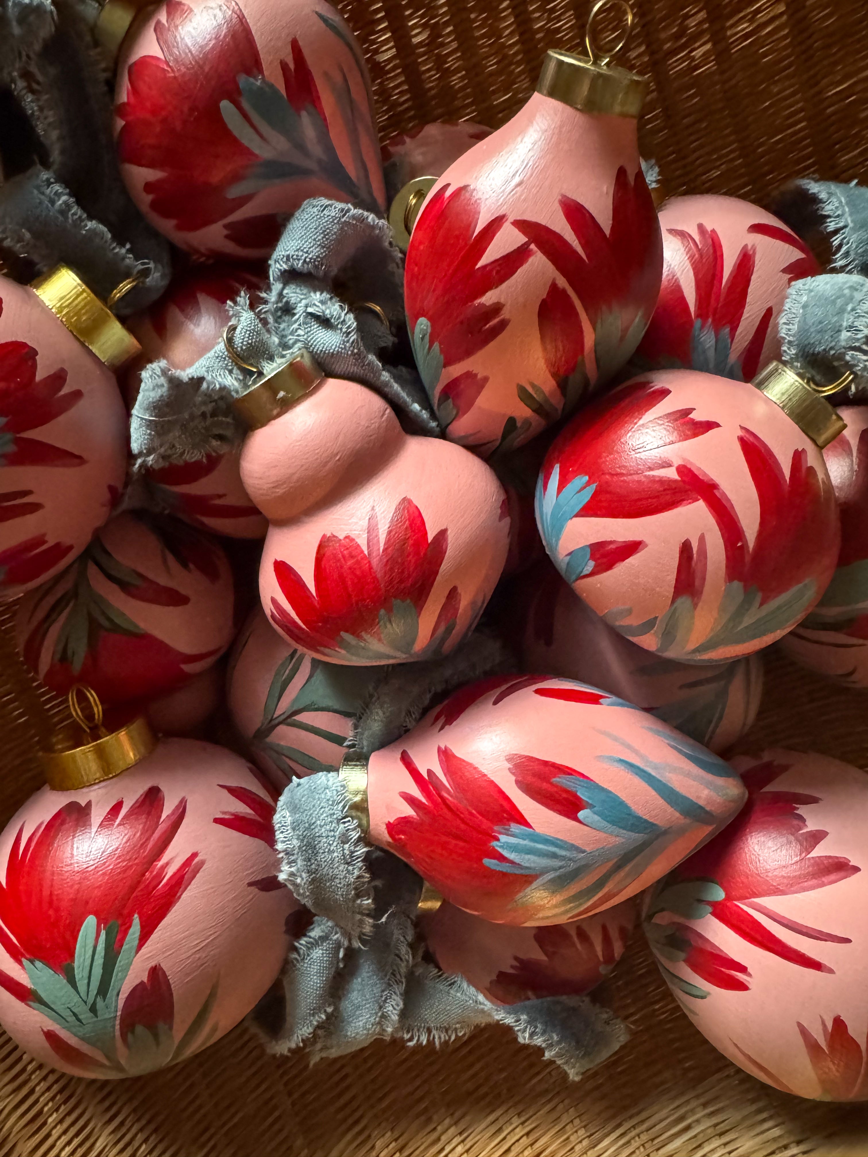 Hand painted Indian paintbrush Ornament - Rose Pink *Restocked*
