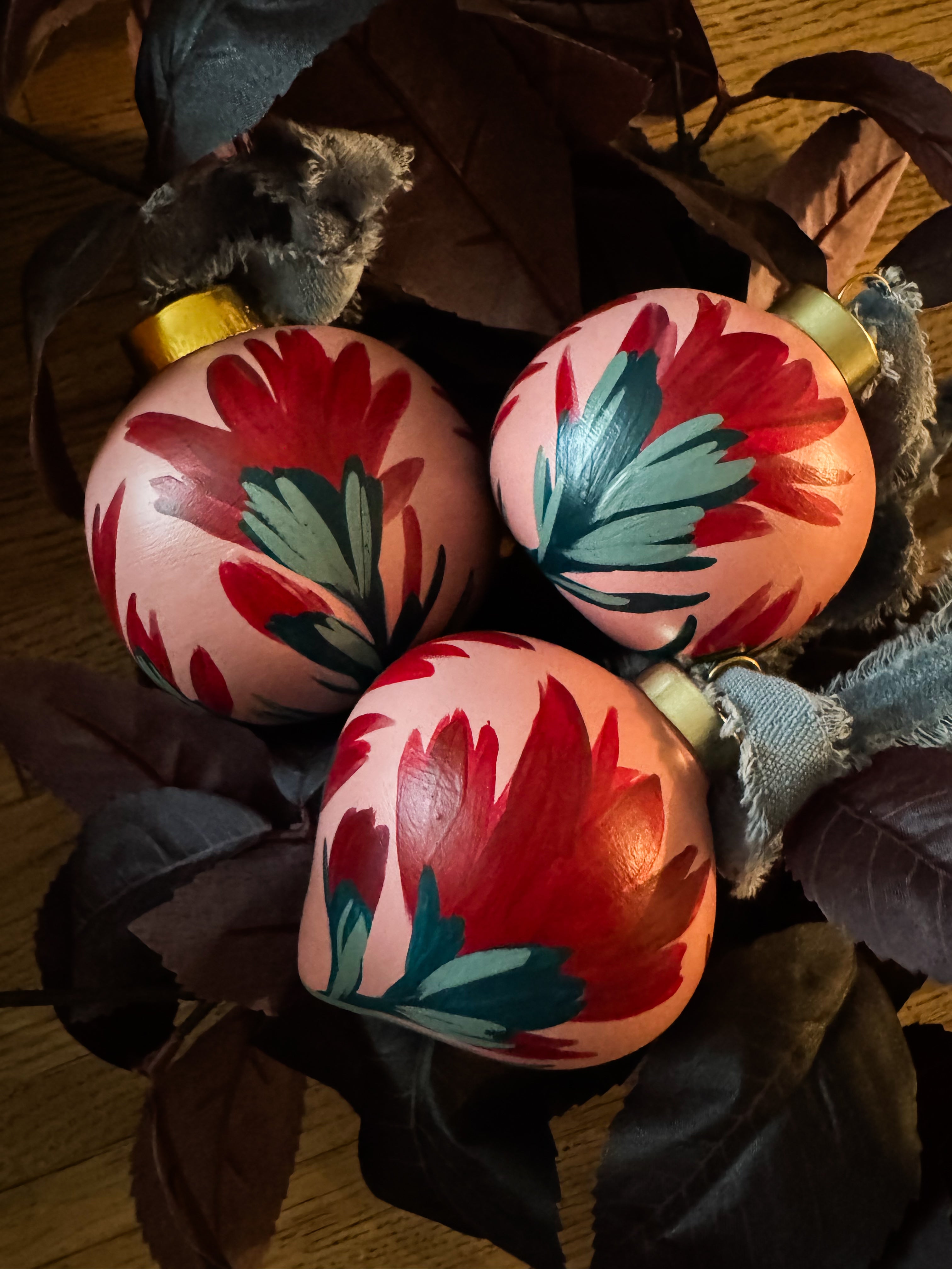 Hand painted Indian paintbrush Ornament - Rose Pink *Restocked*