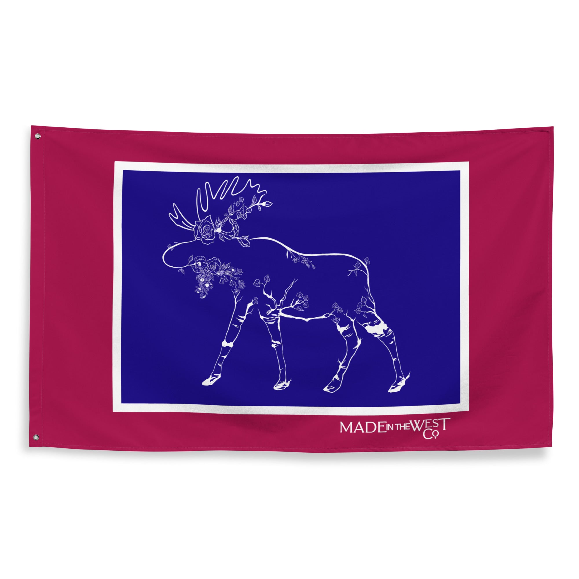 Wildflower Aspen Moose Wyoming Flag