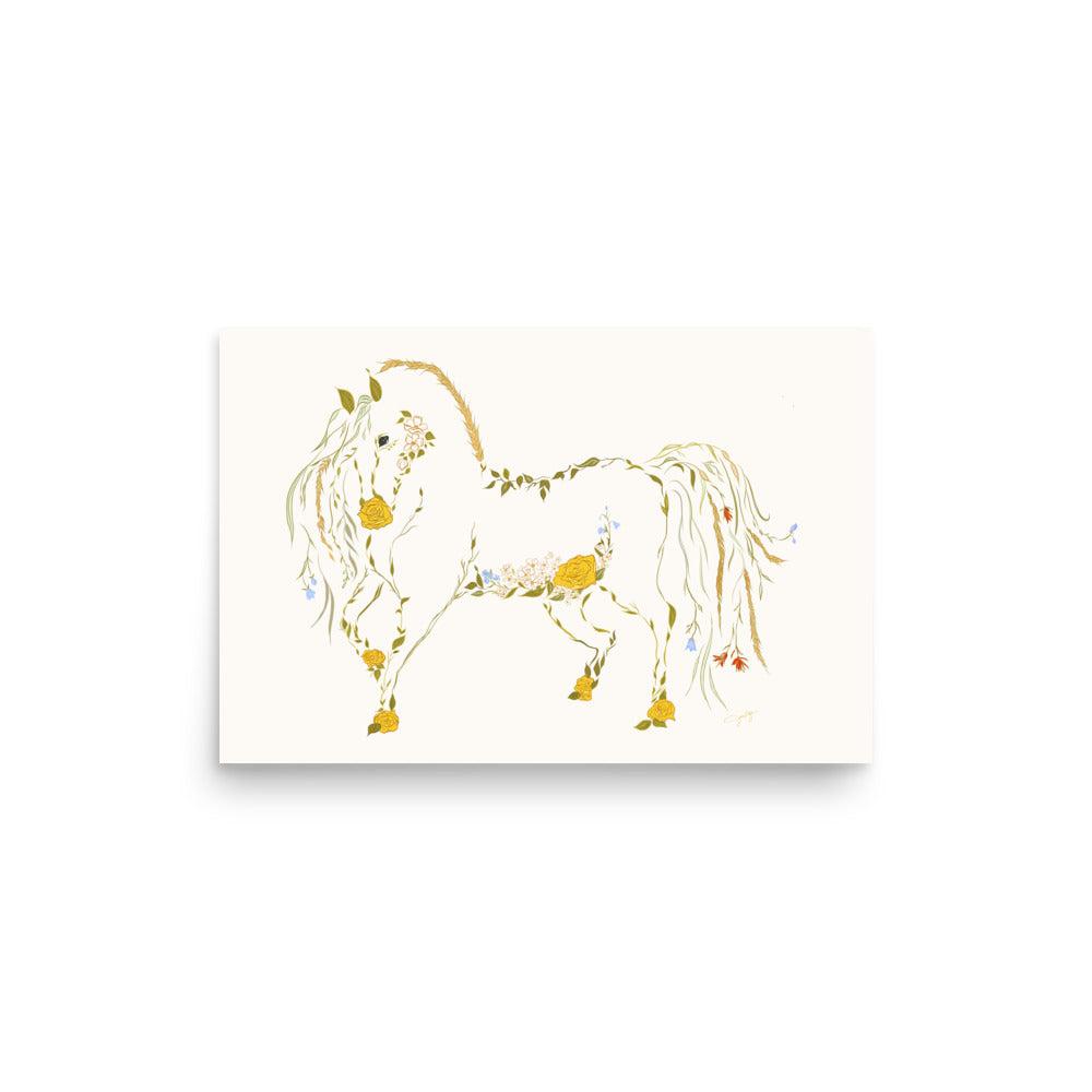 Belle - Wildflower Horse Poster
