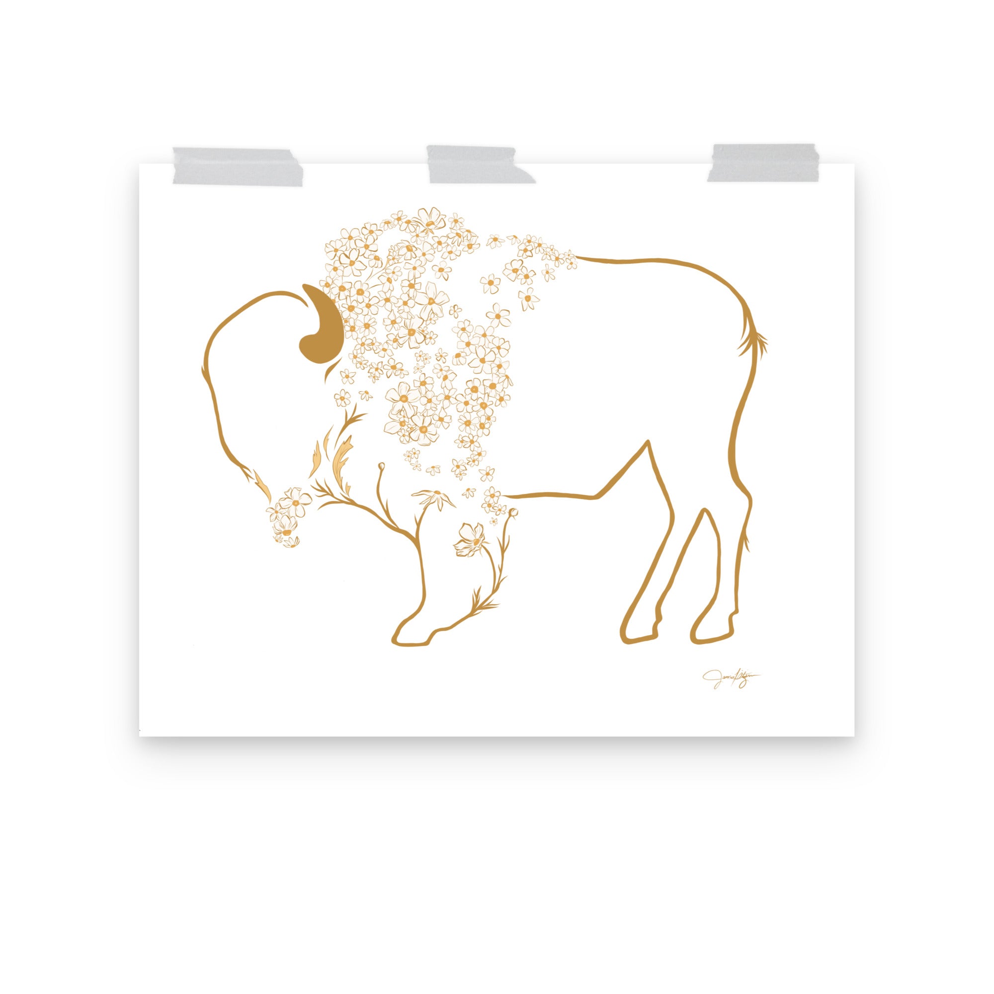 Mae - Daisy Bison Print