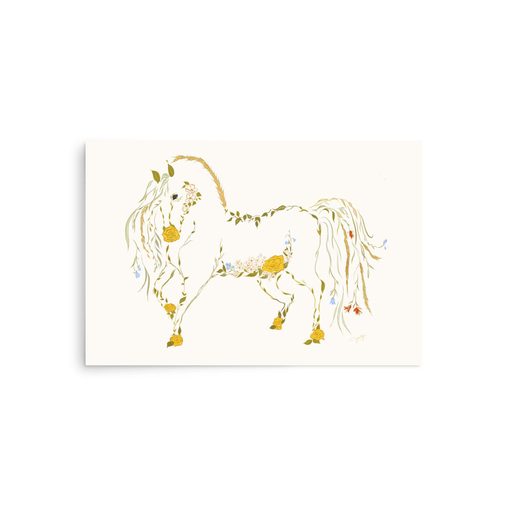 Belle - Wildflower Horse Poster