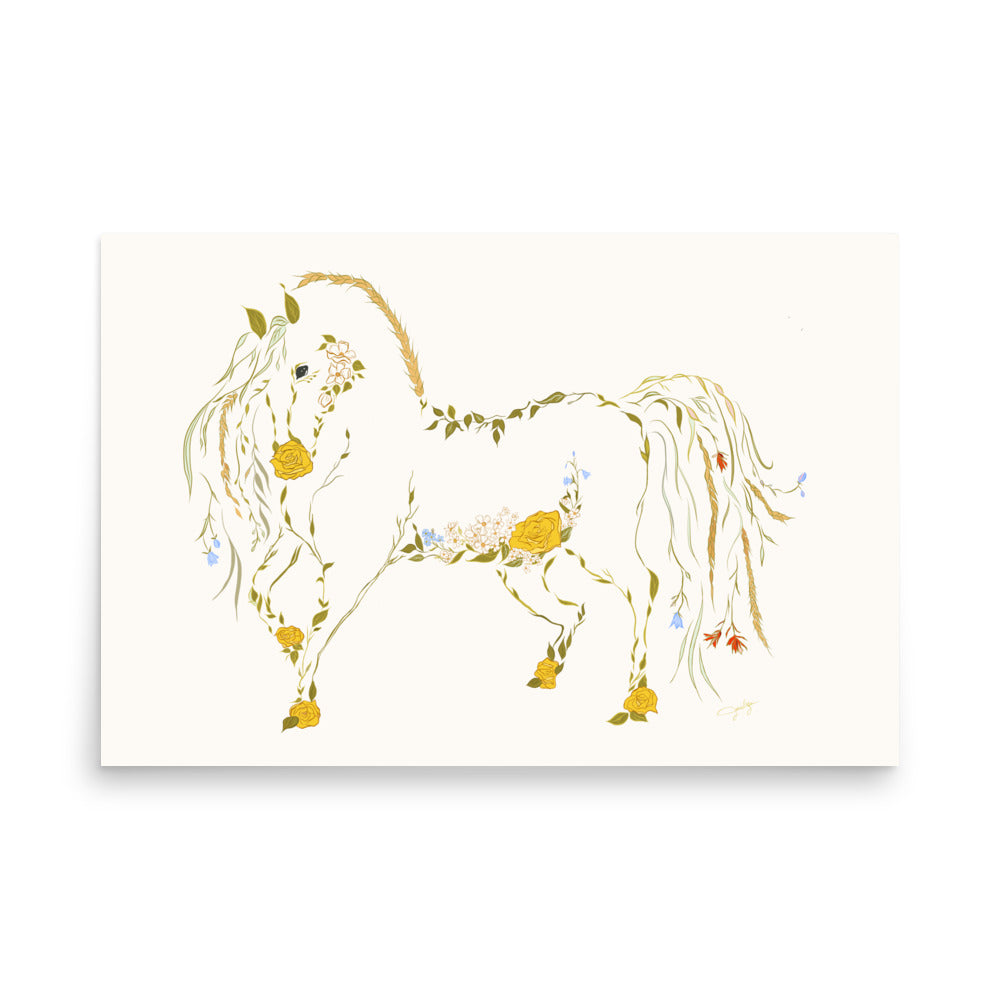 Belle - Wildflower Horse Poster