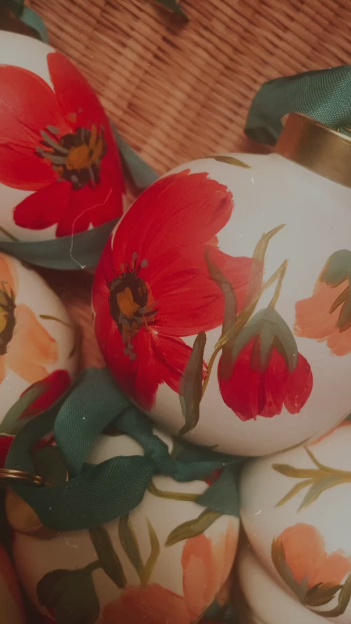 Hand Painted Ceramic Ornament - Poppy