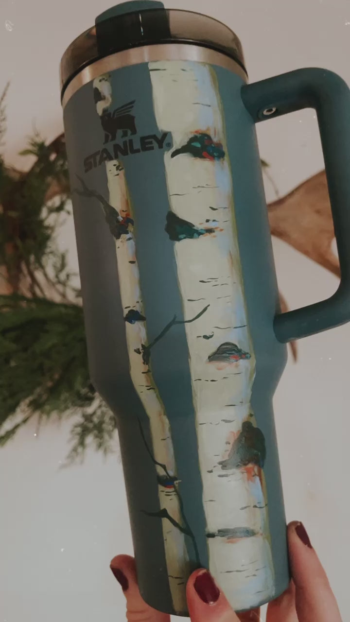Hand Painted Stanley Quencher - Aspen Tree