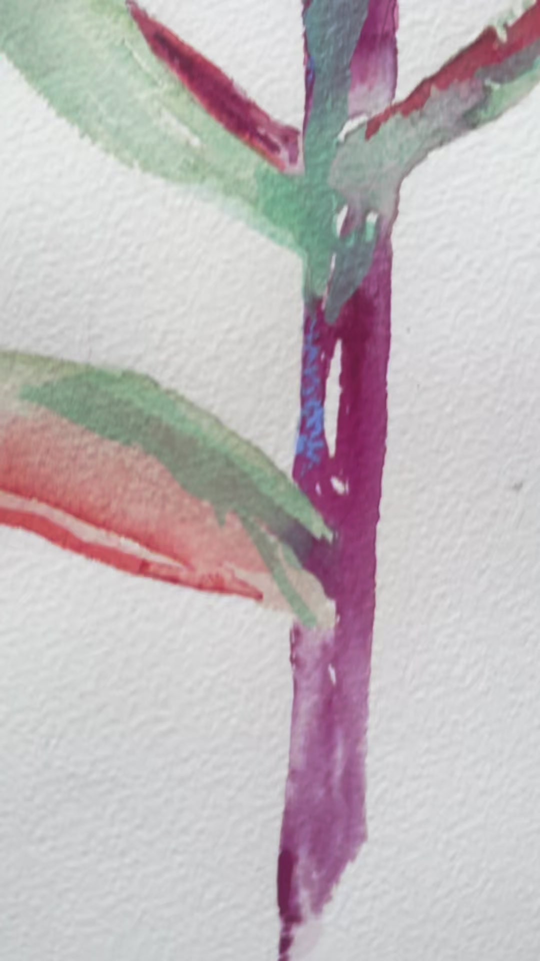 Original Large Indian Paintbrush Watercolor Pastel Painting