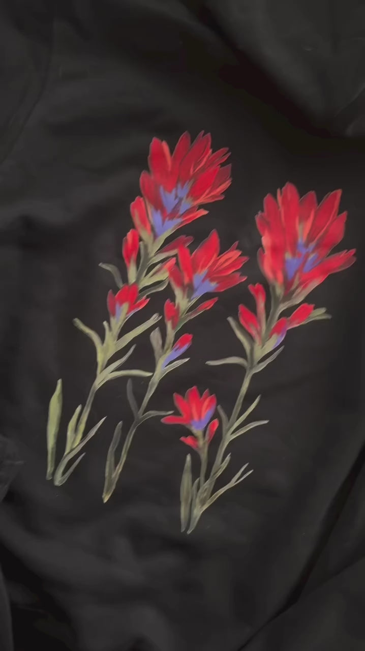 Hand Painted Indian Paintbrush Design Joggers