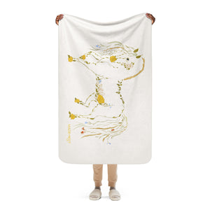 Belle - Floral Horse Sherpa blanket