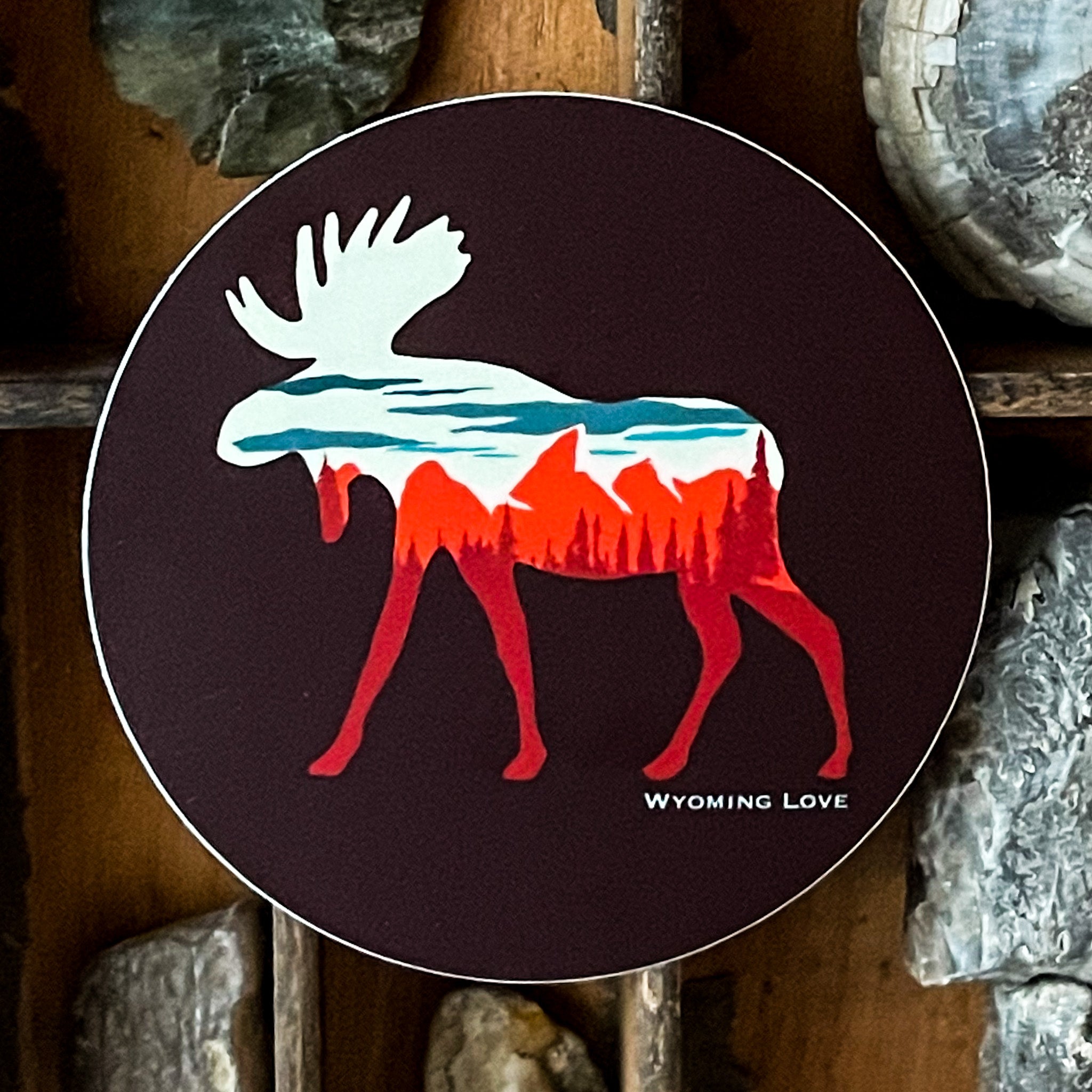 Round Teton Moose Sticker