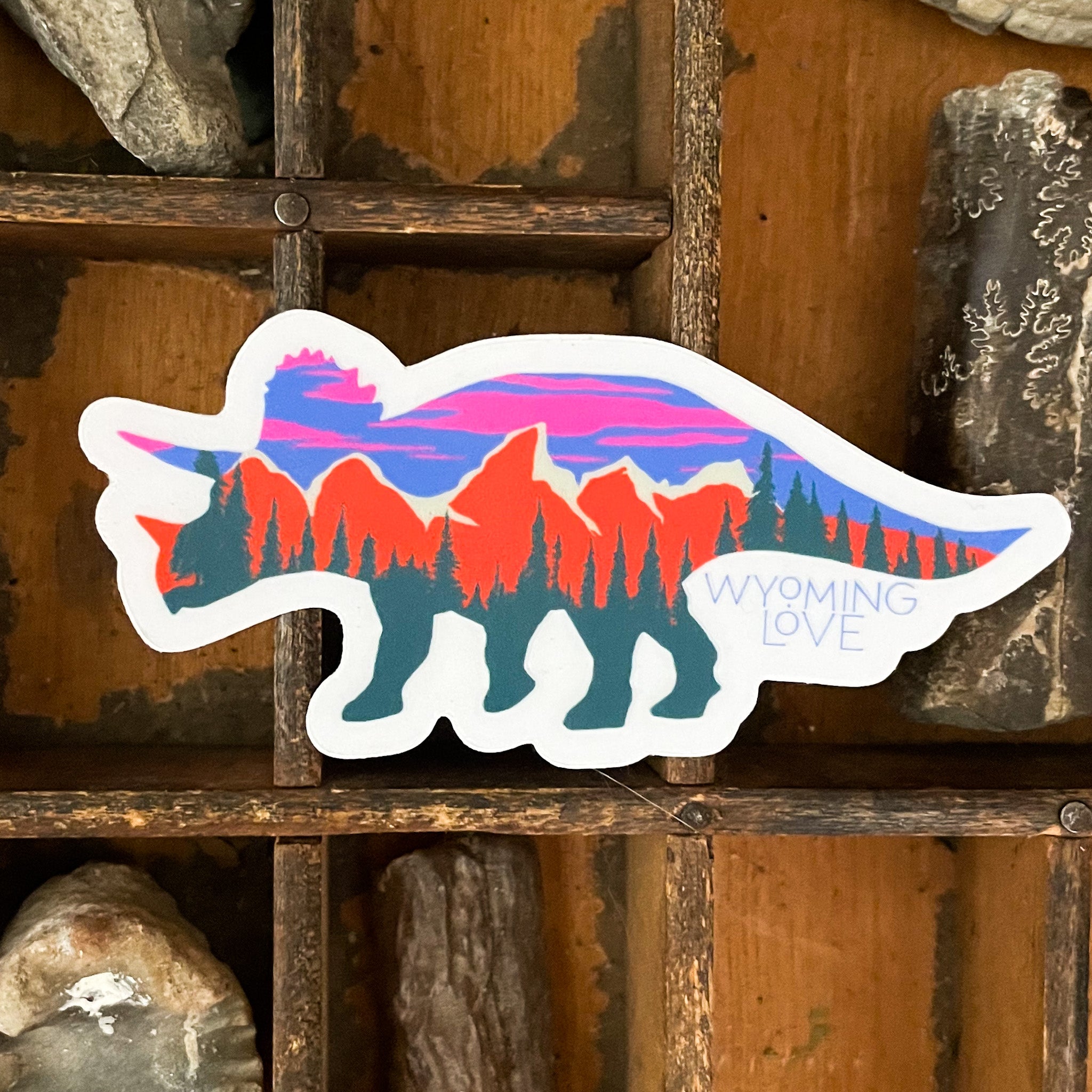 Small Teton Triceratops Vinyl Sticker